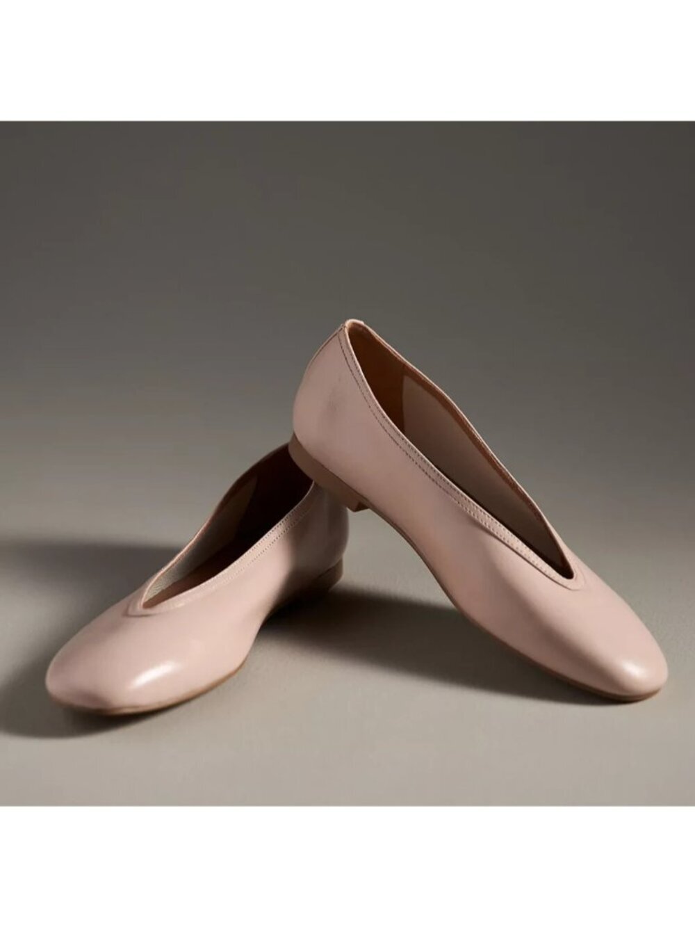 Bibi Lou Glove Ballet Flats Nude Pink Beige Leather 39